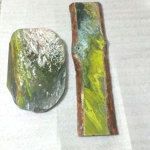 Paint pour design wood for decorating 2 pieces